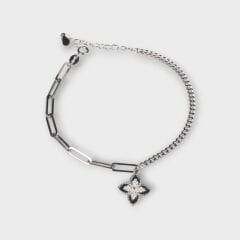 Livatilla Gurmet & Ataç Zincir Alhambra Yonca Gümüş Kadın Bileklik