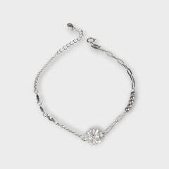 Livatilla Dorika Toplu & Ataç Zincir Model Papatya Gümüş Kadın Bileklik