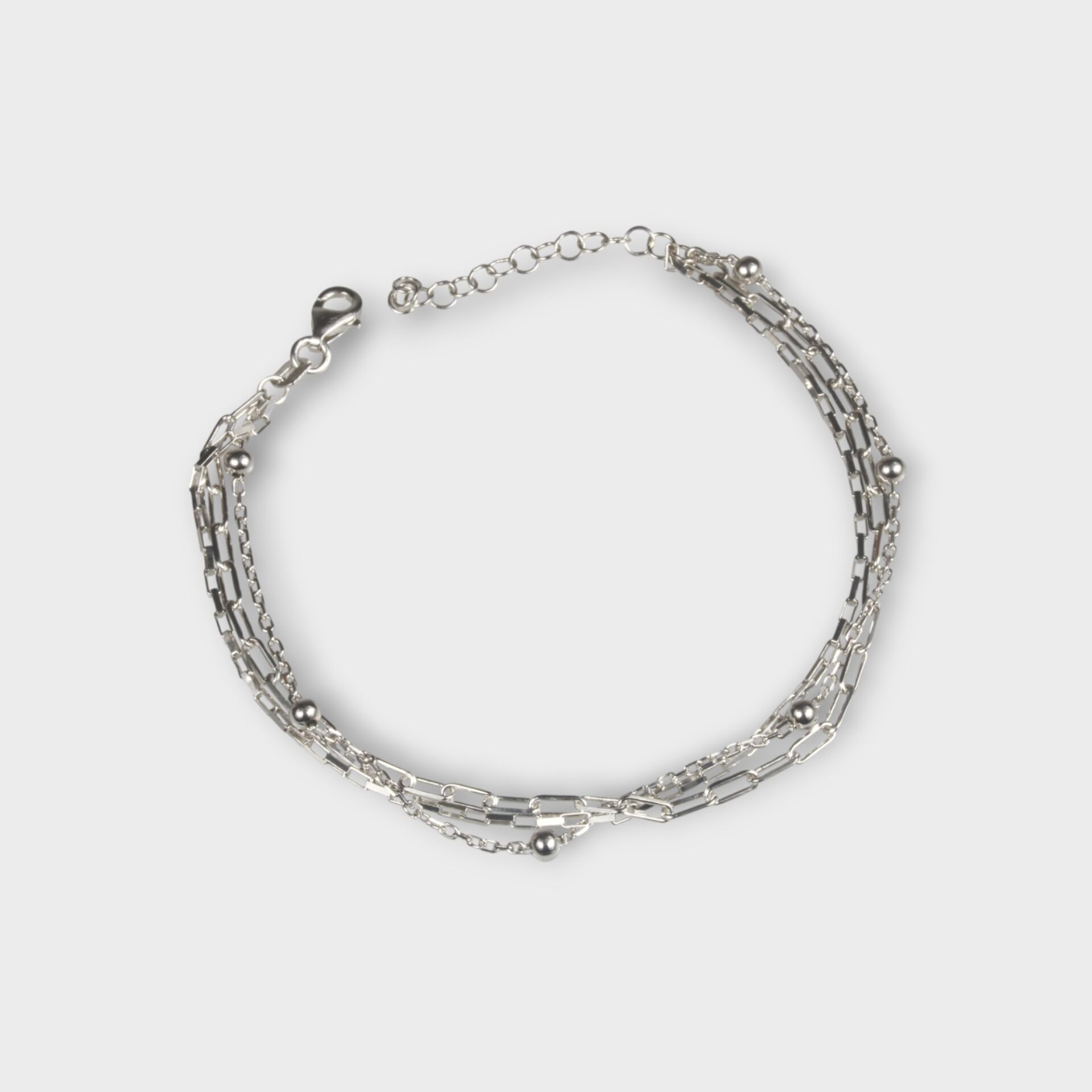 Livatilla Üç Zincir Kombin 925 Ayar Gümüş Kadın Bileklik