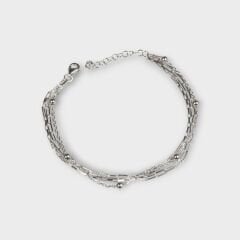 Livatilla Üç Zincir Kombin 925 Ayar Gümüş Kadın Bileklik