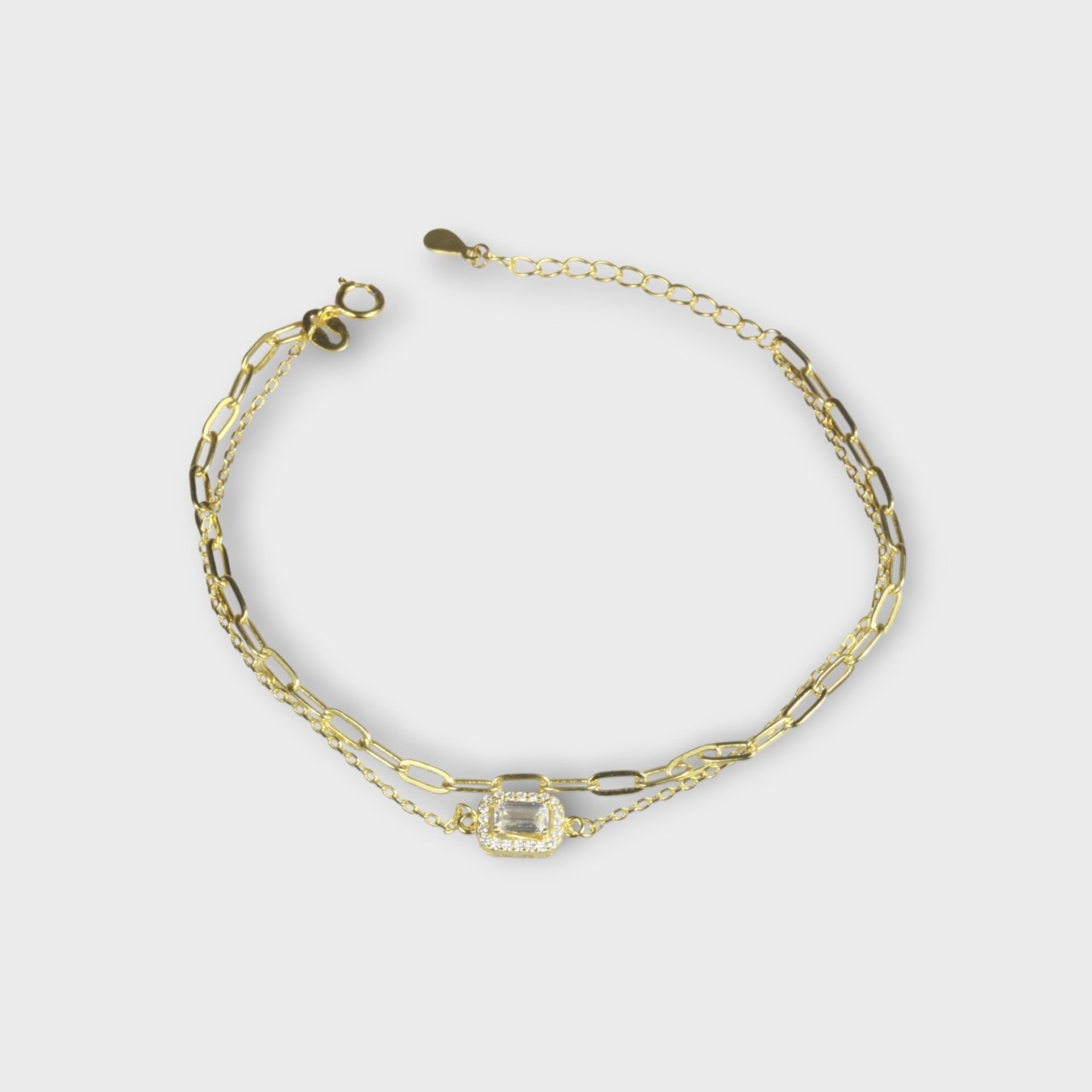 Livatilla İki Zincir Kombin Baget 925 Ayar Gümüş Kadın Bileklik