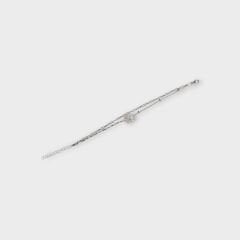 Livatilla İki Zincir Kombin Yonca 925 Ayar Gümüş Kadın Bileklik