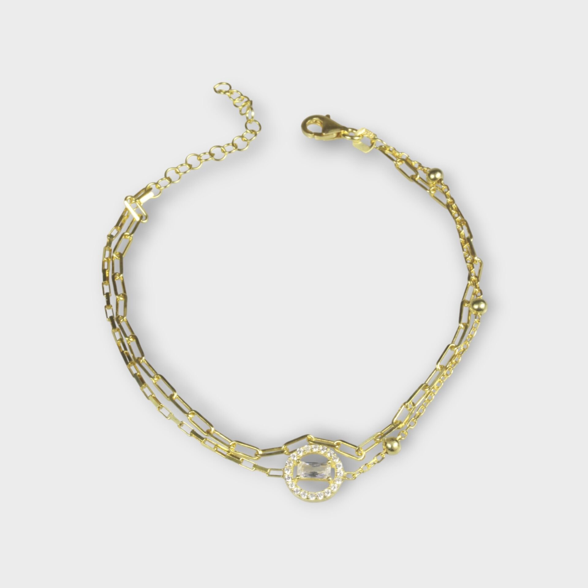 Livatilla İki Zincir 925 Ayar Gümüş Kadın Bileklik