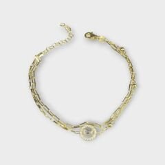 Livatilla İki Zincir 925 Ayar Gümüş Kadın Bileklik