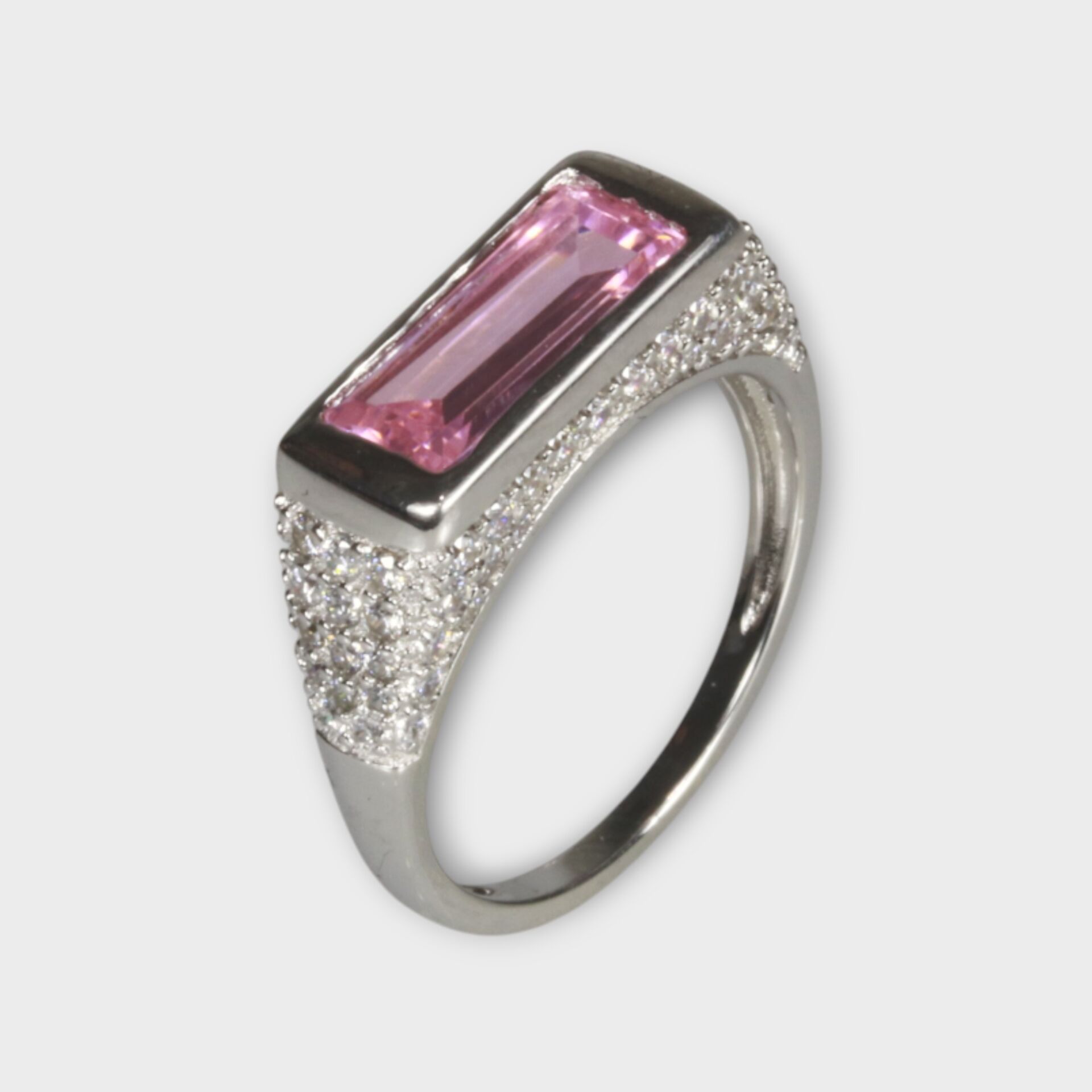 Livatilla Pembe Quartz Taşlı  925 Ayar Gümüş Kadın Yüzük