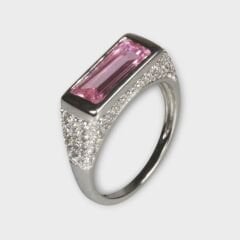 Livatilla Pembe Quartz Taşlı  925 Ayar Gümüş Kadın Yüzük