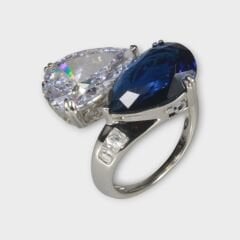 Livatilla Safir Berraklığı  925 Ayar Gümüş Kadın Yüzük Şık Tasarım