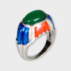 Livatilla Grazia Renk Mineli 925 Ayar Gümüş Kadın Yüzük Şık Tasarım