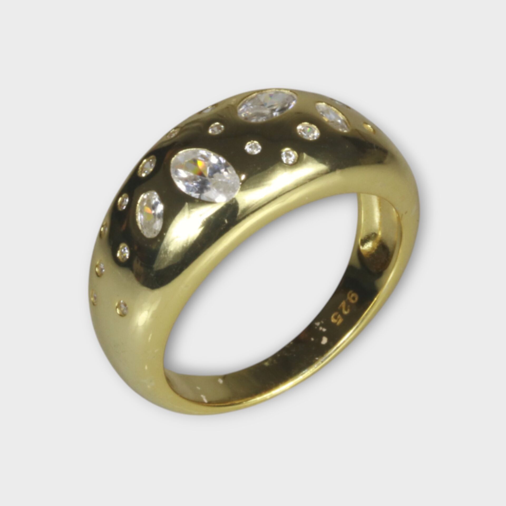 Livatilla Bombe Zirkon Taşlı 925 Ayar Gümüş Kadın Yüzük