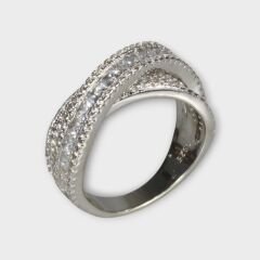 Livatilla Fantezi Baget Zirkon Taşlı 925 Ayar Gümüş Kadın Yüzük