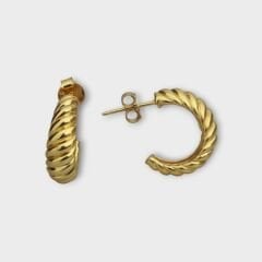 Livatilla Altın Kaplama Burgu Model 925 Ayar Gümüş Kadın Küpe Şık Tasarım