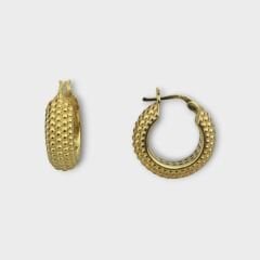 Livatilla Altın Kaplama Topçuklu Bombe Model 925 Ayar Gümüş Kadın Küpe