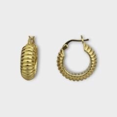 Livatilla Altın Kaplama Midye Bombe Model 925 Ayar Gümüş Kadın Küpe