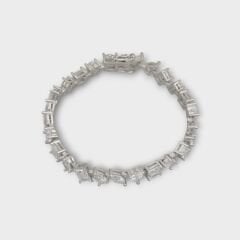 Livatilla Prenses Mekik Damla Montür Su Yolu Model 925 Ayar Gümüş Kadın Bileklik