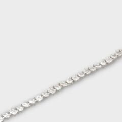 Livatilla Prenses Mekik Damla Montür Su Yolu Model 925 Ayar Gümüş Kadın Bileklik