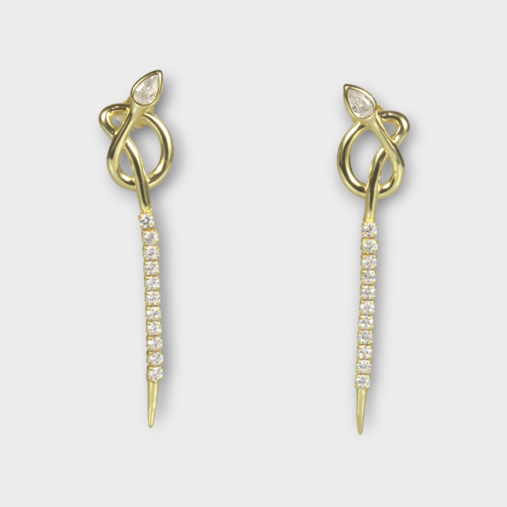 Livatilla Altın Kaplama Yılan Model 925 Ayar Gümüş Kadın Küpe  Şık Tasarım