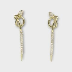 Livatilla Altın Kaplama Yılan Model 925 Ayar Gümüş Kadın Küpe  Şık Tasarım