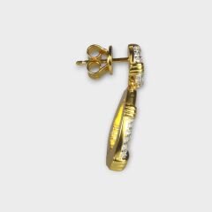 Livatilla Altın Kaplama Vintage Zirkonyum Üçgen Model Gümüş Kadın Küpe