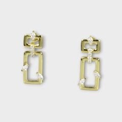 Livatilla Altın Kaplama Sallantılı Model Gümüş Kadın Küpe Şık Tasarım