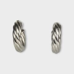 Livatilla Burma Halka Bombe Model Gümüş Kadın Küpe  Şık Tasarım