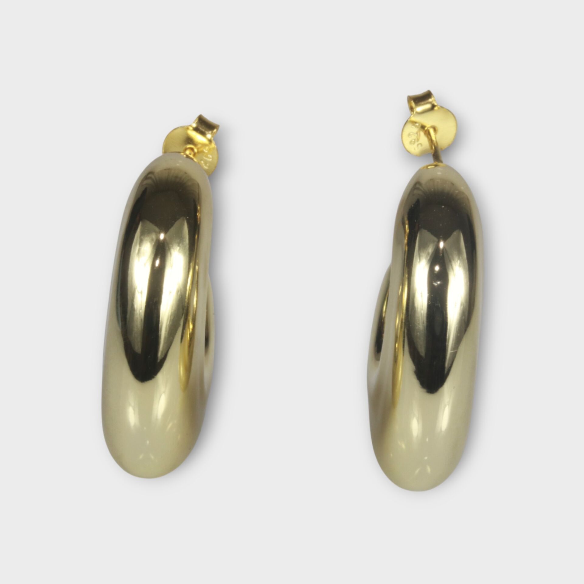 Livatilla Altın Kaplama Halka Bombe Model Gümüş Kadın Küpe  Şık Tasarım