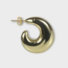 Livatilla Altın Kaplama Halka Bombe Model Gümüş Kadın Küpe  Şık Tasarım