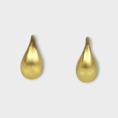 Livatilla Altın Kaplama Mat Damla Model 925 Ayar Gümüş Kadın Küpe Şık Tasarım