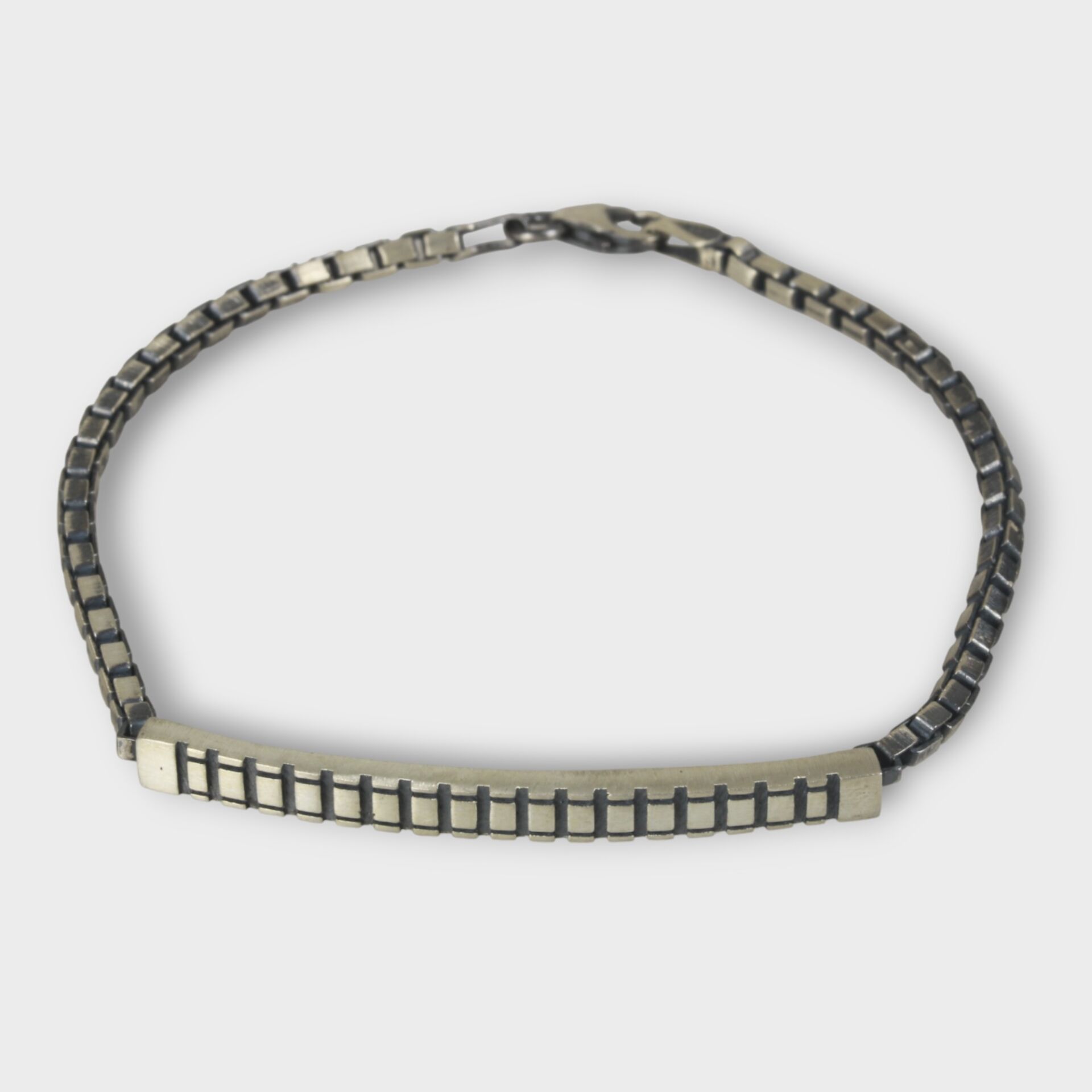 Livatilla Küp Zincir Plakalı Model 925 Ayar Gümüş Erkek Bileklik Şık Tasarım