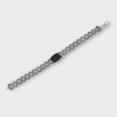 Livatilla Oniks Taşlı Gurmet Model 925 Ayar Gümüş Erkek Bileklik Şık Tasarım