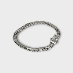 Livatilla Mat Balık Sırtı Kral Model 925 Ayar Gümüş Erkek Bileklik Şık Tasarım