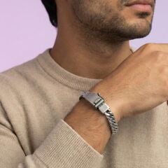 Livatilla Örgü Model 925 Ayar Gümüş Erkek Bileklik  Şık Tasarım