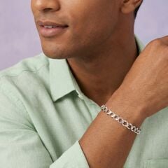 Livatilla İthal Gurmet Model 925 Ayar Gümüş Erkek Bileklik  Şık Tasarım