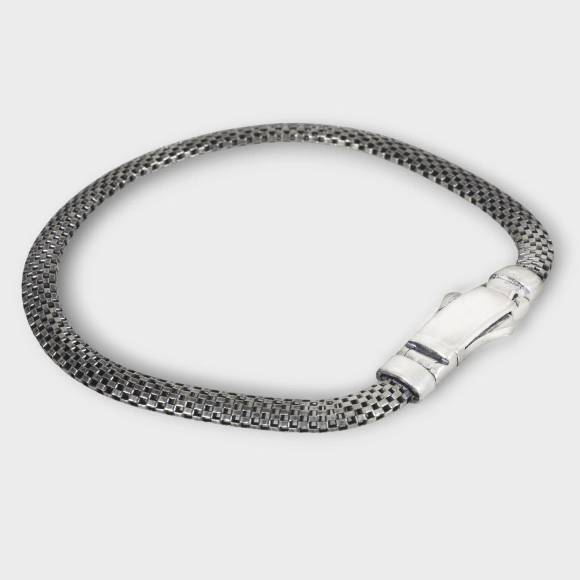 Livatilla Balık Sırtı Hasır Model 925 Ayar Gümüş Erkek Bileklik Şık Tasarım