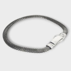 Livatilla Balık Sırtı Hasır Model 925 Ayar Gümüş Erkek Bileklik Şık Tasarım