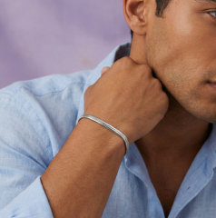 Livatilla Yılan Zincir Model 925 Ayar Gümüş Erkek Bileklik Şık Tasarım