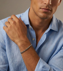 Livatilla Arnavut Zincir Model 925 Ayar Gümüş Erkek Bileklik Şık Tasarım