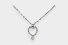 Livatilla Kalp Figürlü İnci ve Zirkon Taşlı 925 Ayar Gümüş Kadın Kolye