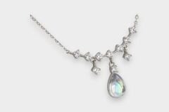 Livatilla Renkli Damla Taş Montür Gümüş Kadın Kolye