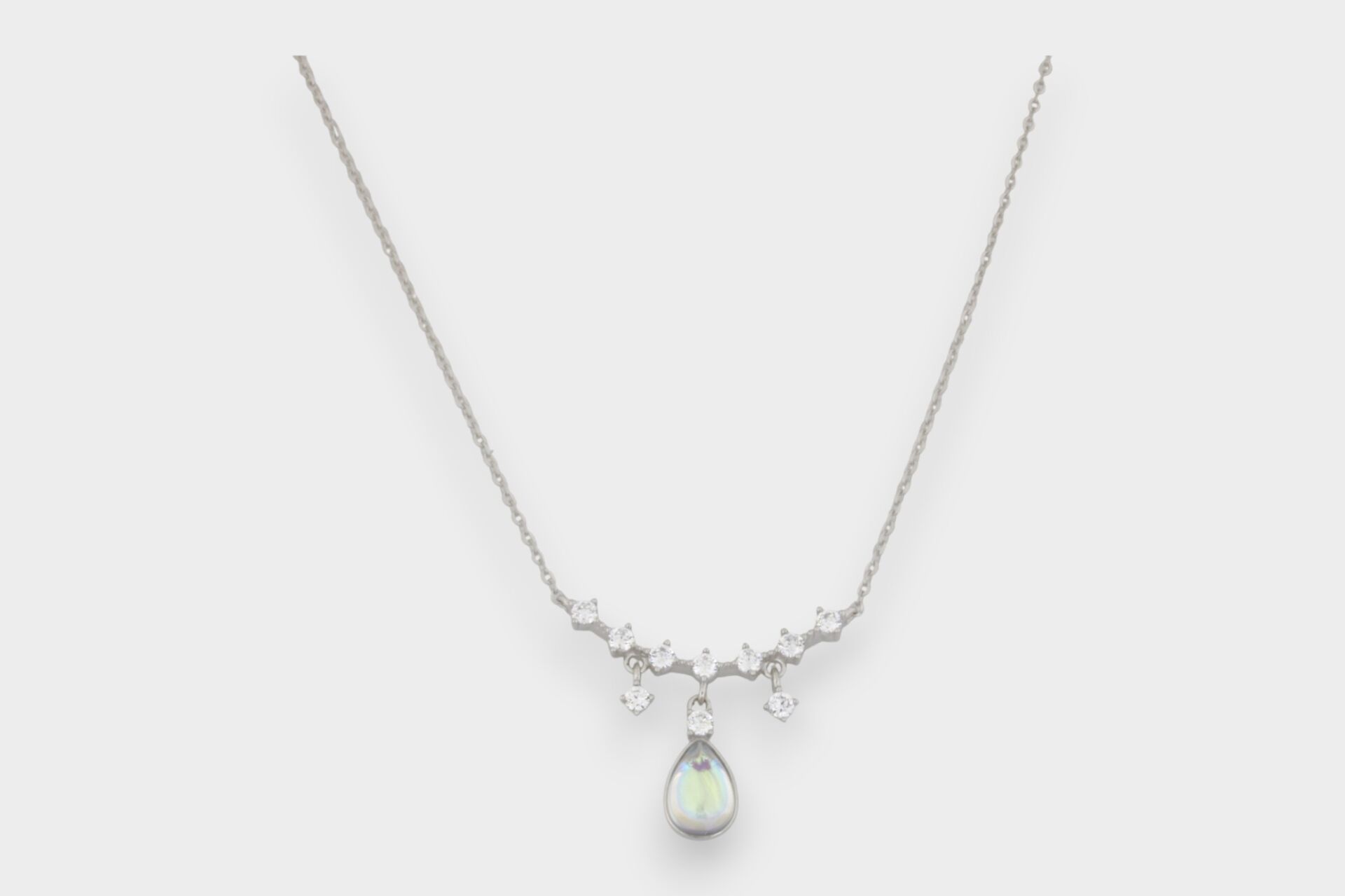 Livatilla Renkli Damla Taş Montür Gümüş Kadın Kolye