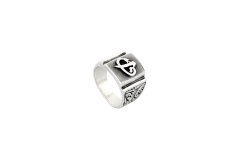 El Yapımı Elif Vav Gümüş Erkek Yüzük