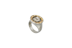 Siyah Rodyum Kaplama Sitrin Taşlı Aslan Gümüş Erkek Yüzük