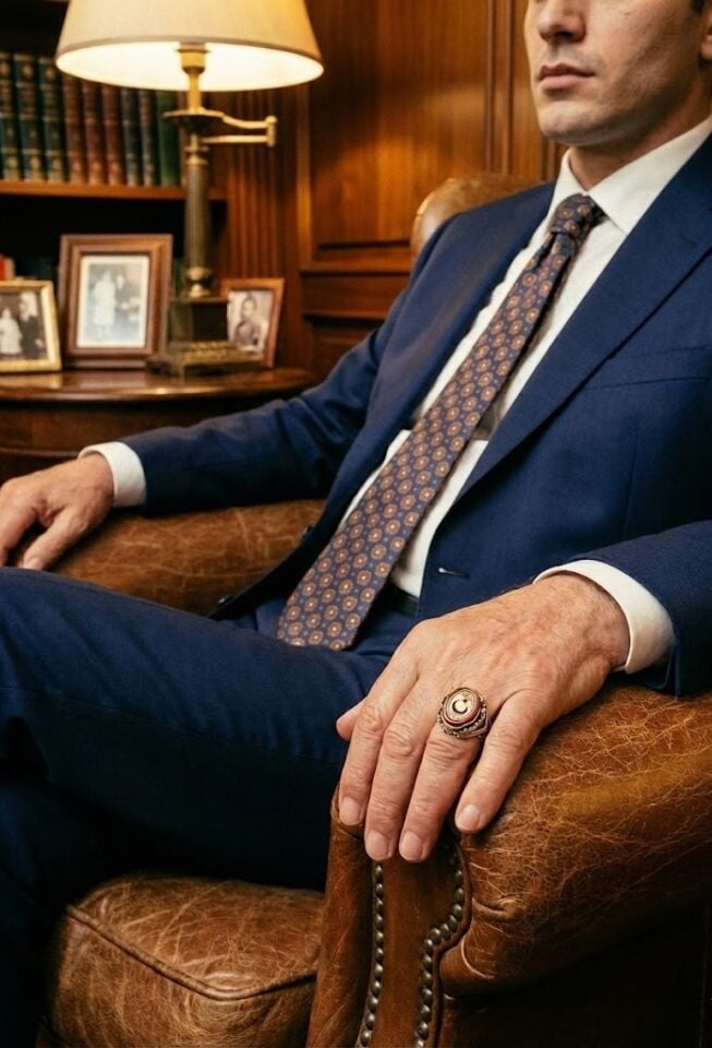 Livatilla Ayyıldız Model Gümüş Erkek Yüzük