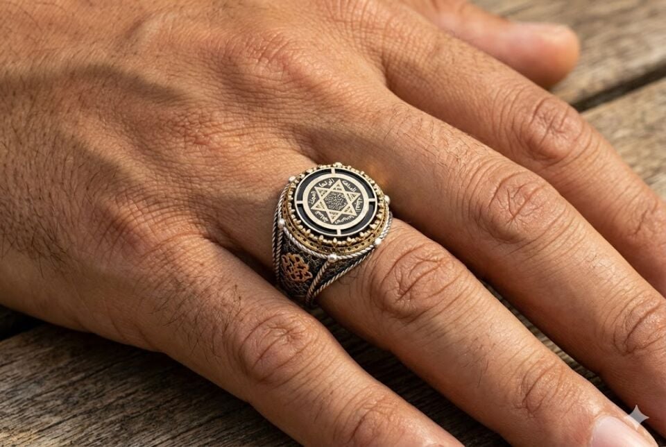 Livatilla Süleyman Mührü Gümüş Erkek Yüzük