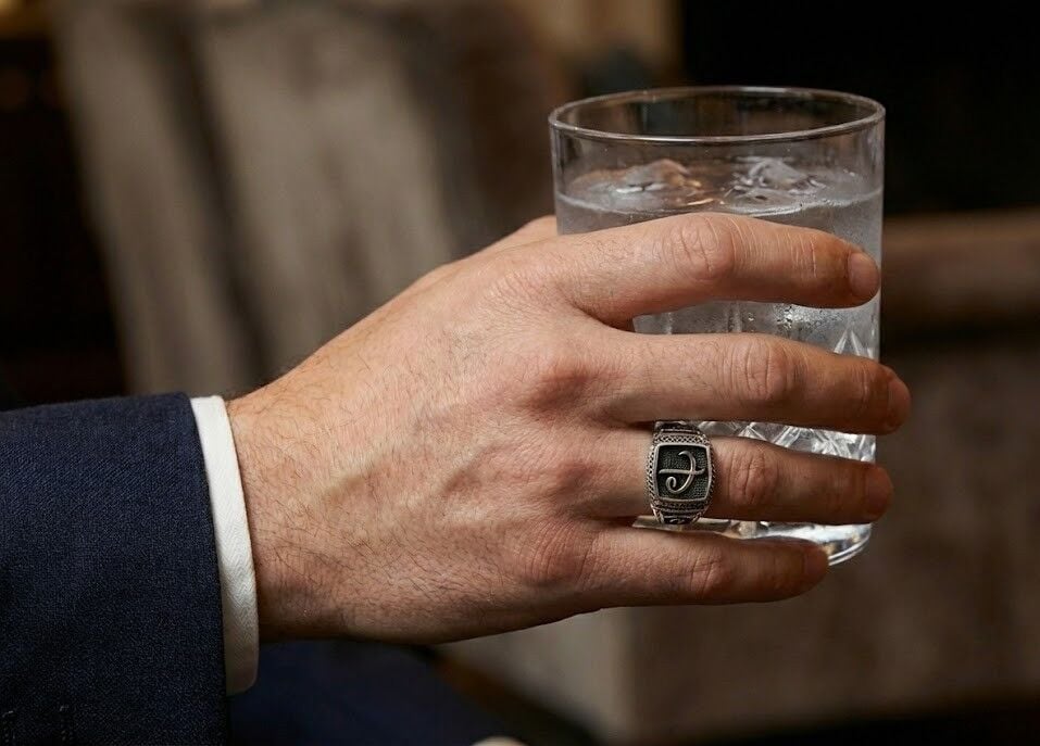 Livatilla Elif Vav Model Gümüş Erkek Yüzük