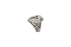 Livatilla Modern Zaman Savaşçılarına Kalkan ve Kılıç Gümüş Erkek Yüzük